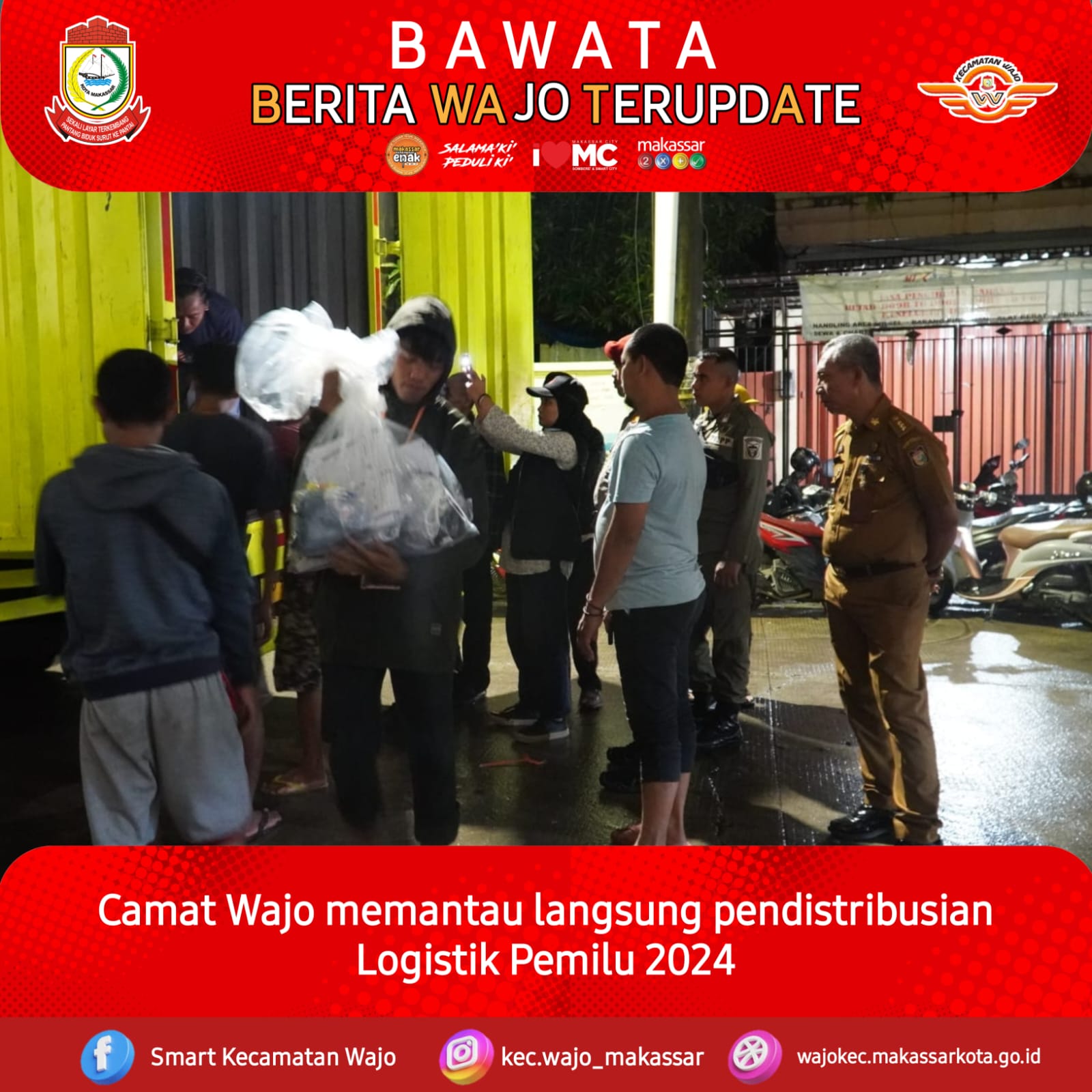 Gambar Camat Wajo memantau langsung Jalannya Distribusi Logistik Pemilu